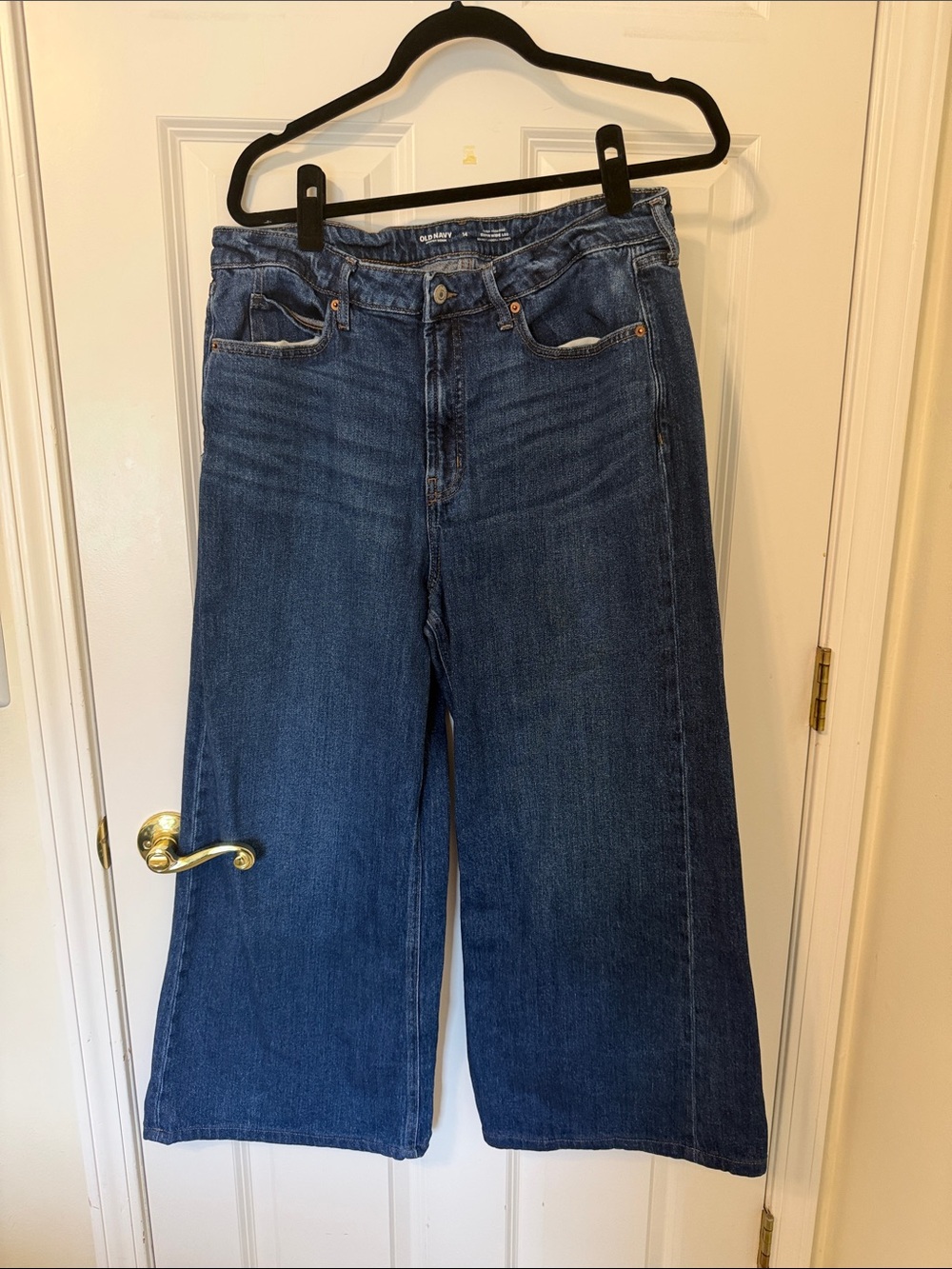Old Navy Women's Extra High Rise Super Wide-Leg Jeans in Dark Indigo 14